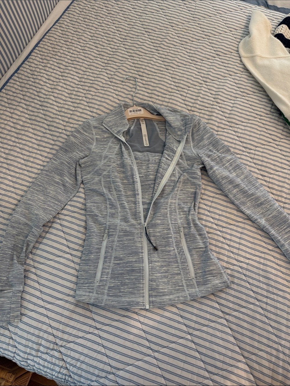 lululemon athletica Light Gray Marled Bomber Jacket